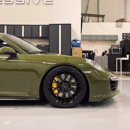 Porsche|High Glossy Army Green Vinyl Wrap|Eowrap