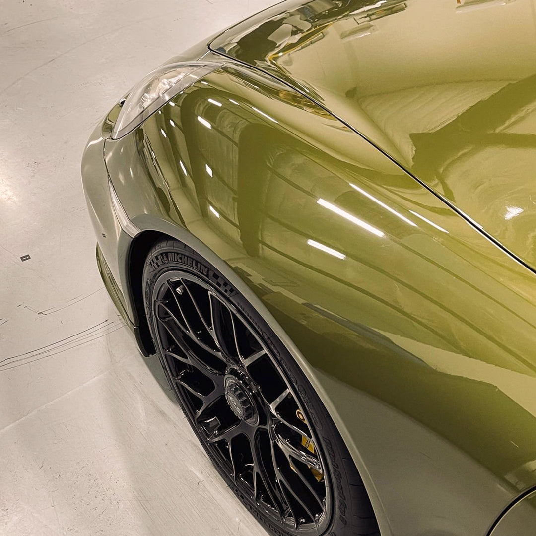 Porsche|High Glossy Army Green Vinyl Wrap|Eowrap