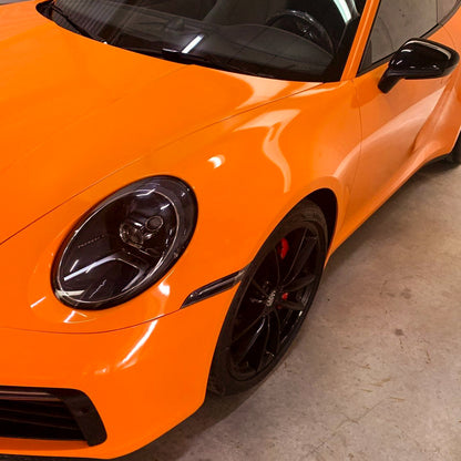 Porsche|High Gloss Orange Vinyl Wrap|Eowrap