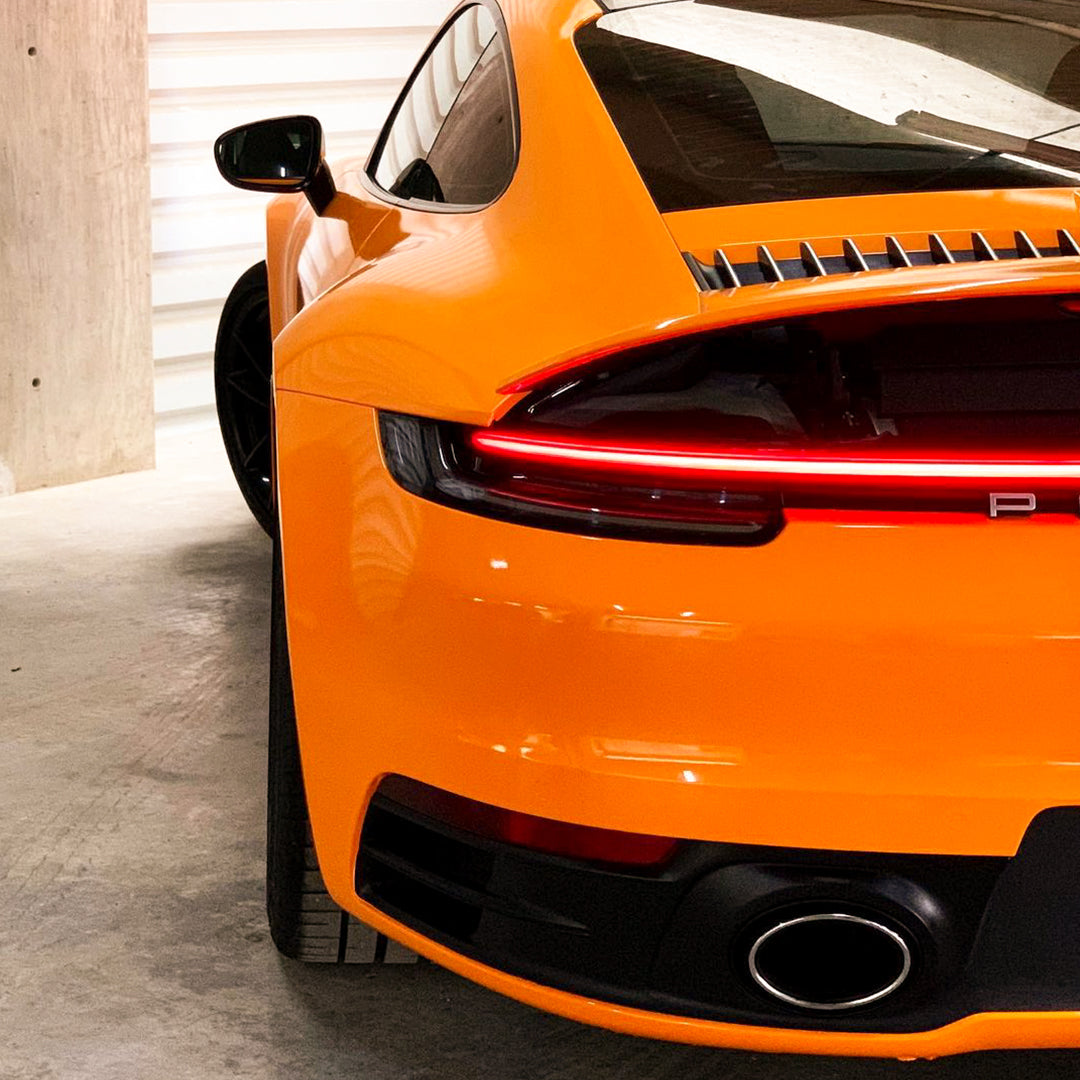 Porsche|High Gloss Orange Vinyl Wrap|Eowrap