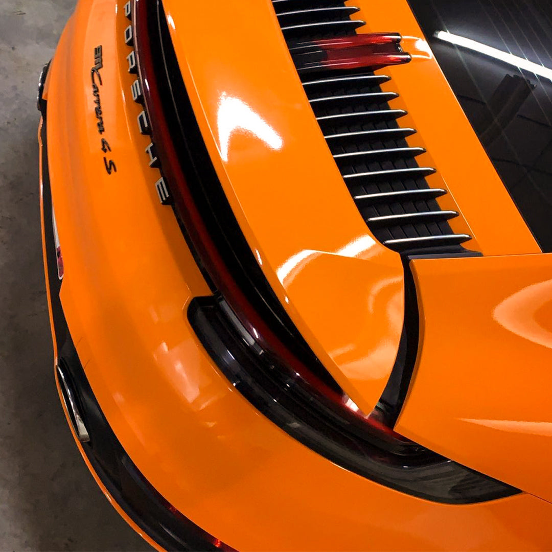 Porsche|High Gloss Orange Vinyl Wrap|Eowrap