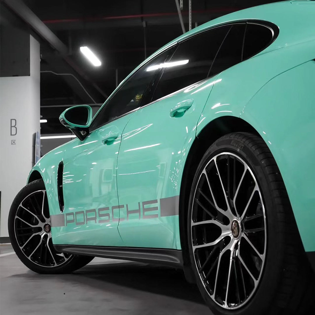 Porsche Panamera|Super Glossy Paris Green Vinyl Wrap|Eowrap