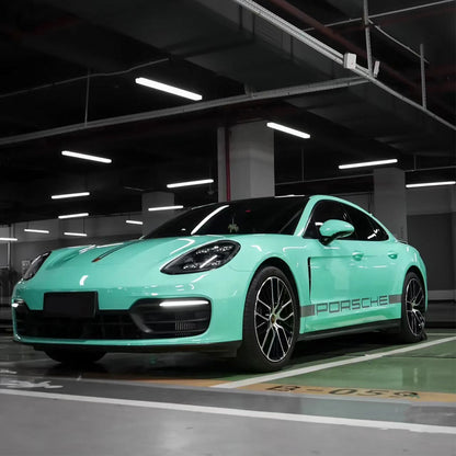 Porsche Panamera|Super Glossy Paris Green Vinyl Wrap|Eowrap