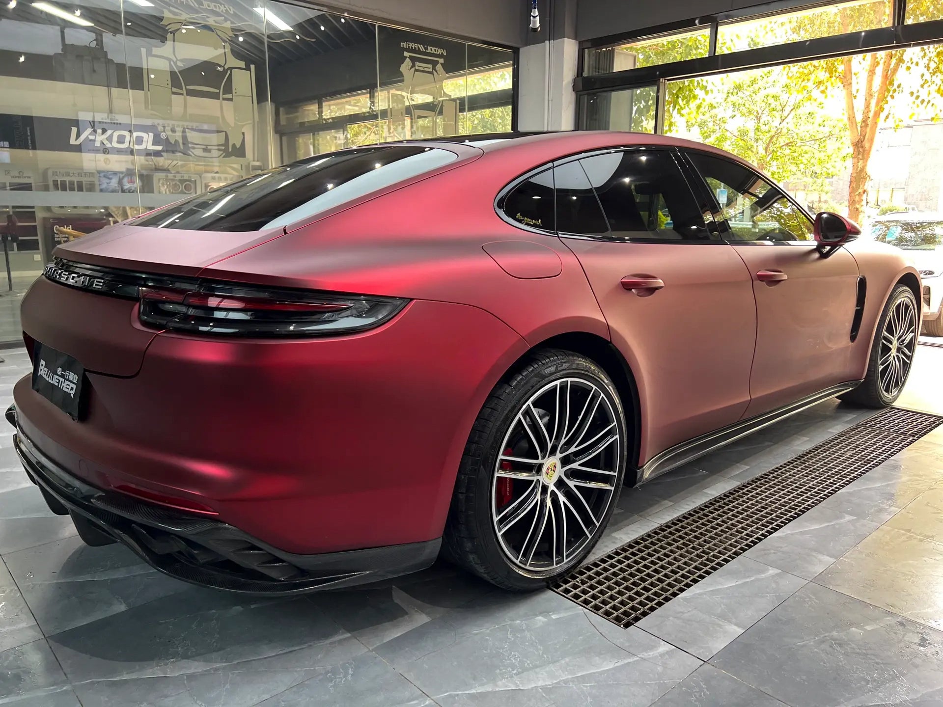 Porsche|Satin Chrome Romani Red Vinyl Wrap|Eowrap