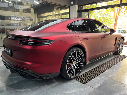 Porsche|Satin Chrome Romani Red Vinyl Wrap|Eowrap