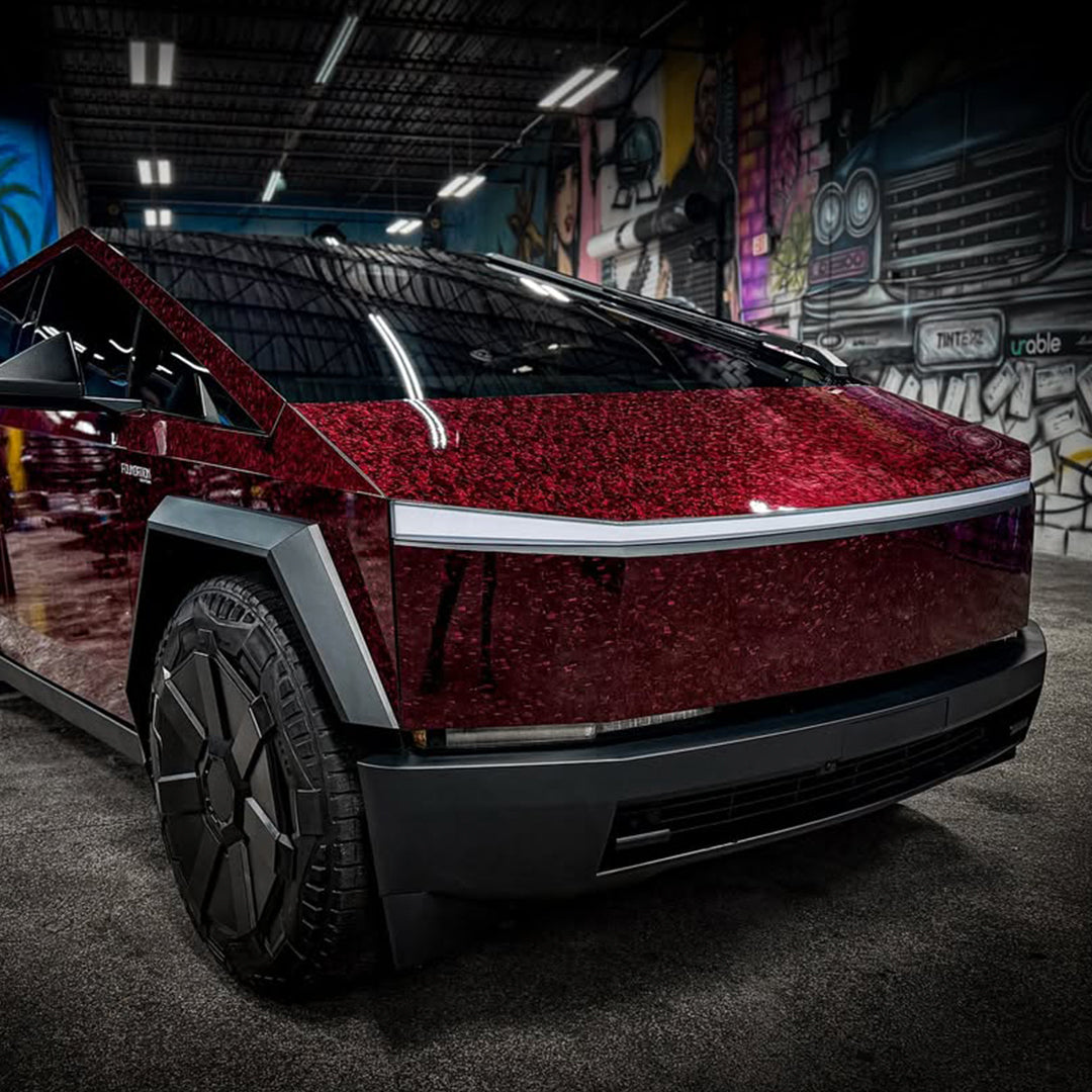 Red Forged Carbon Fiber Vinyl Wrap