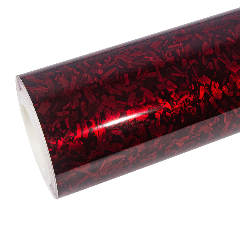 Red Forged Carbon Fiber Vinyl Wrap - product view 1