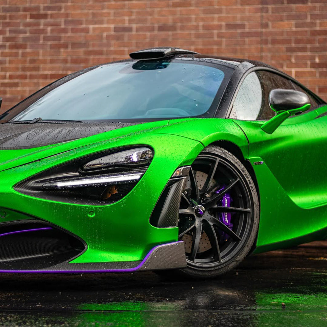 Satin Chrome Beast Green Vinyl Wrap