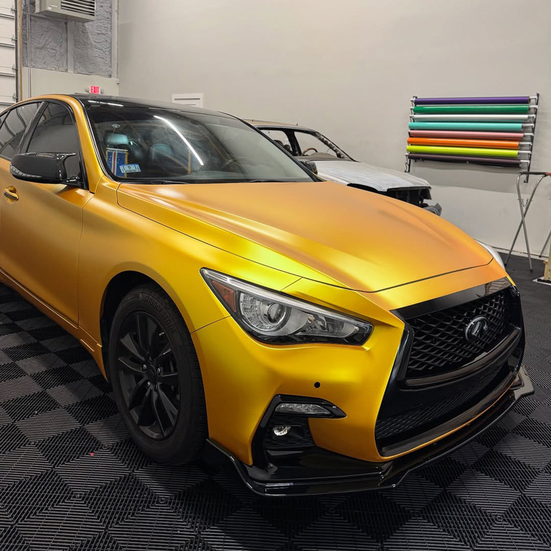 Satin Chrome Gold Vinyl Wrap