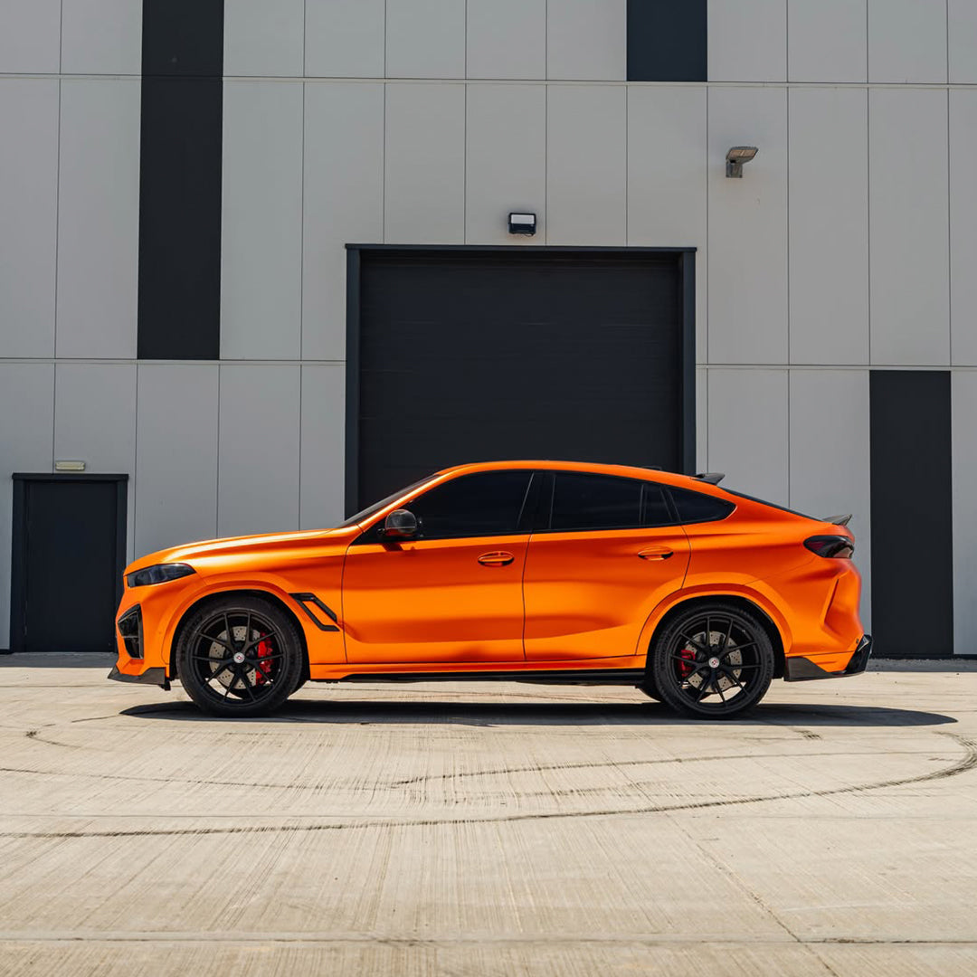 Satin Chrome Lava Orange Vinyl Wrap