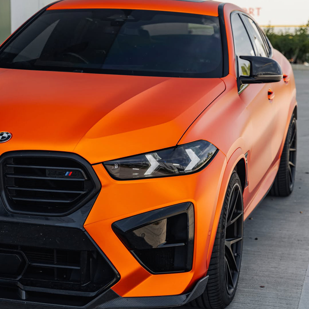 Satin Chrome Lava Orange Vinyl Wrap