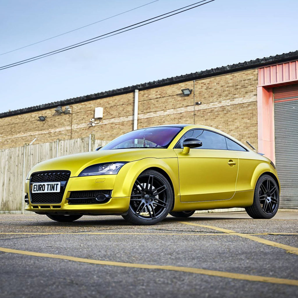 Satin Chrome Lemon Yellow Vinyl Wrap