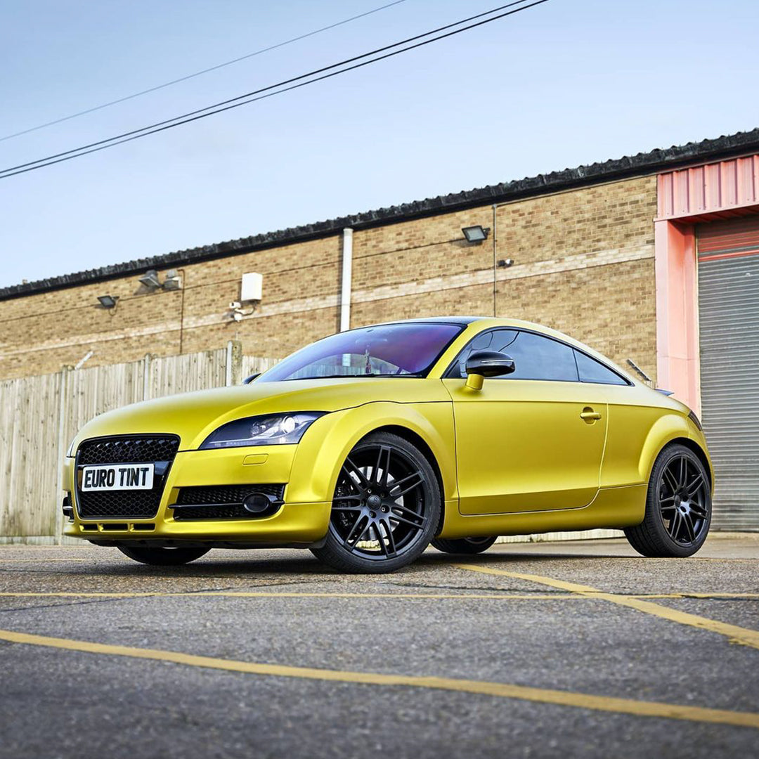 Satin Chrome Lemon Yellow Vinyl Wrap