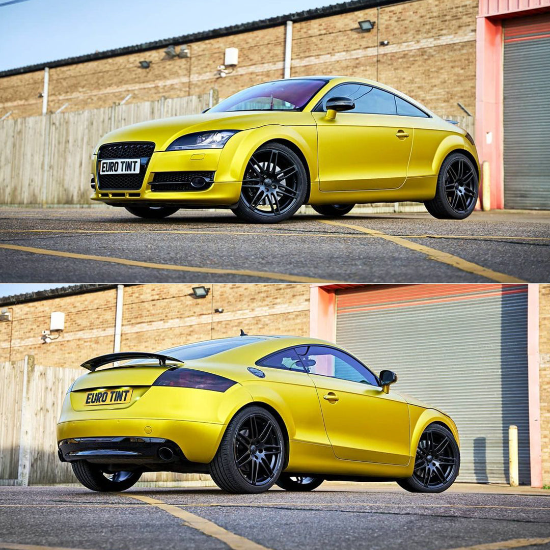 Satin Chrome Lemon Yellow Vinyl Wrap