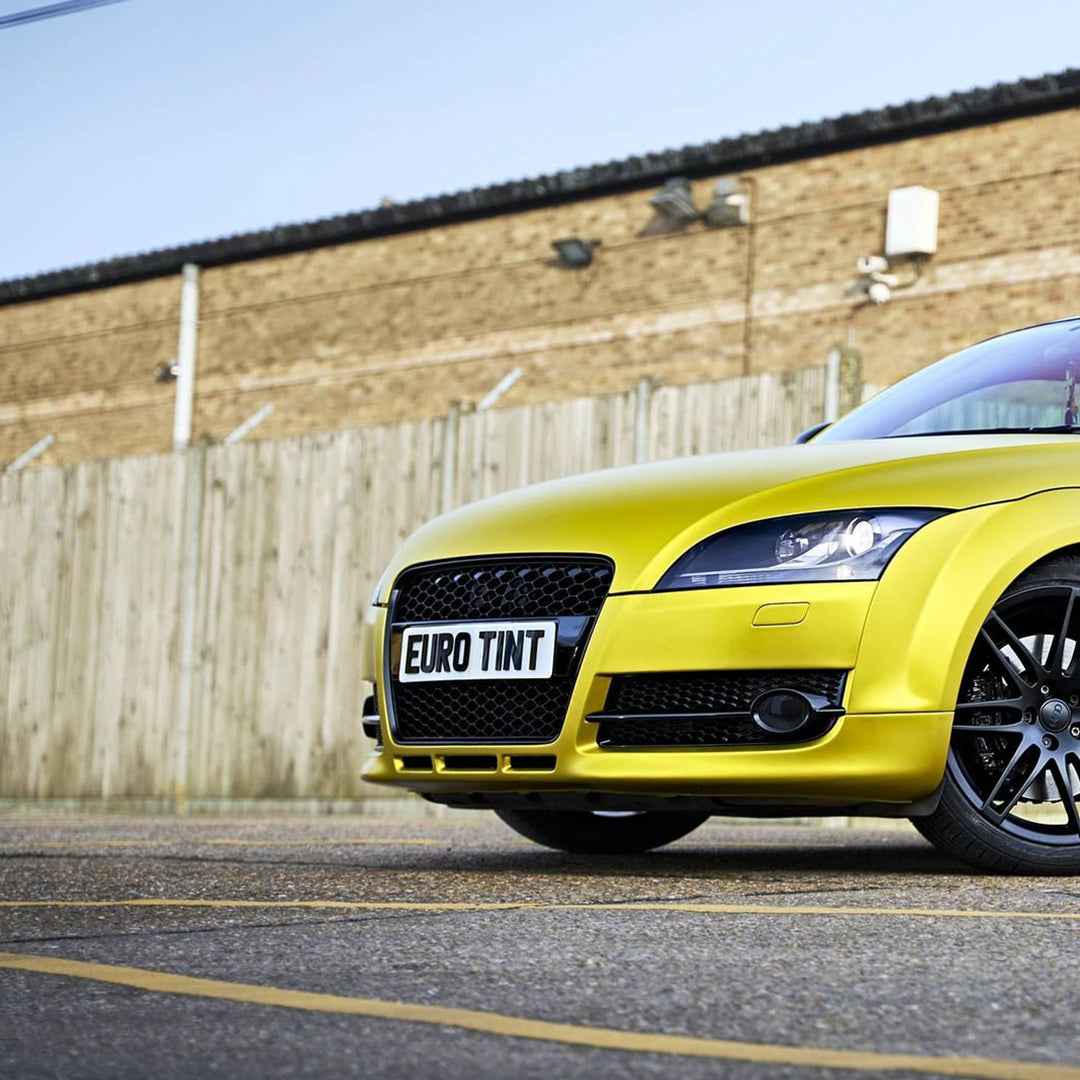 Satin Chrome Lemon Yellow Vinyl Wrap