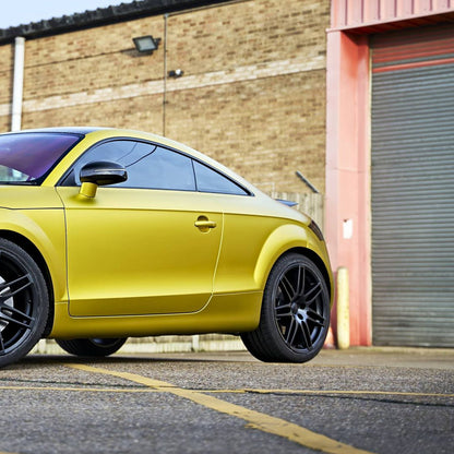 Satin Chrome Lemon Yellow Vinyl Wrap