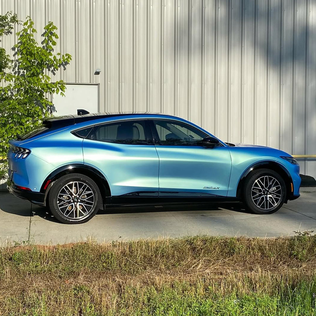 Satin Chrome Light Blue Vinyl Wrap