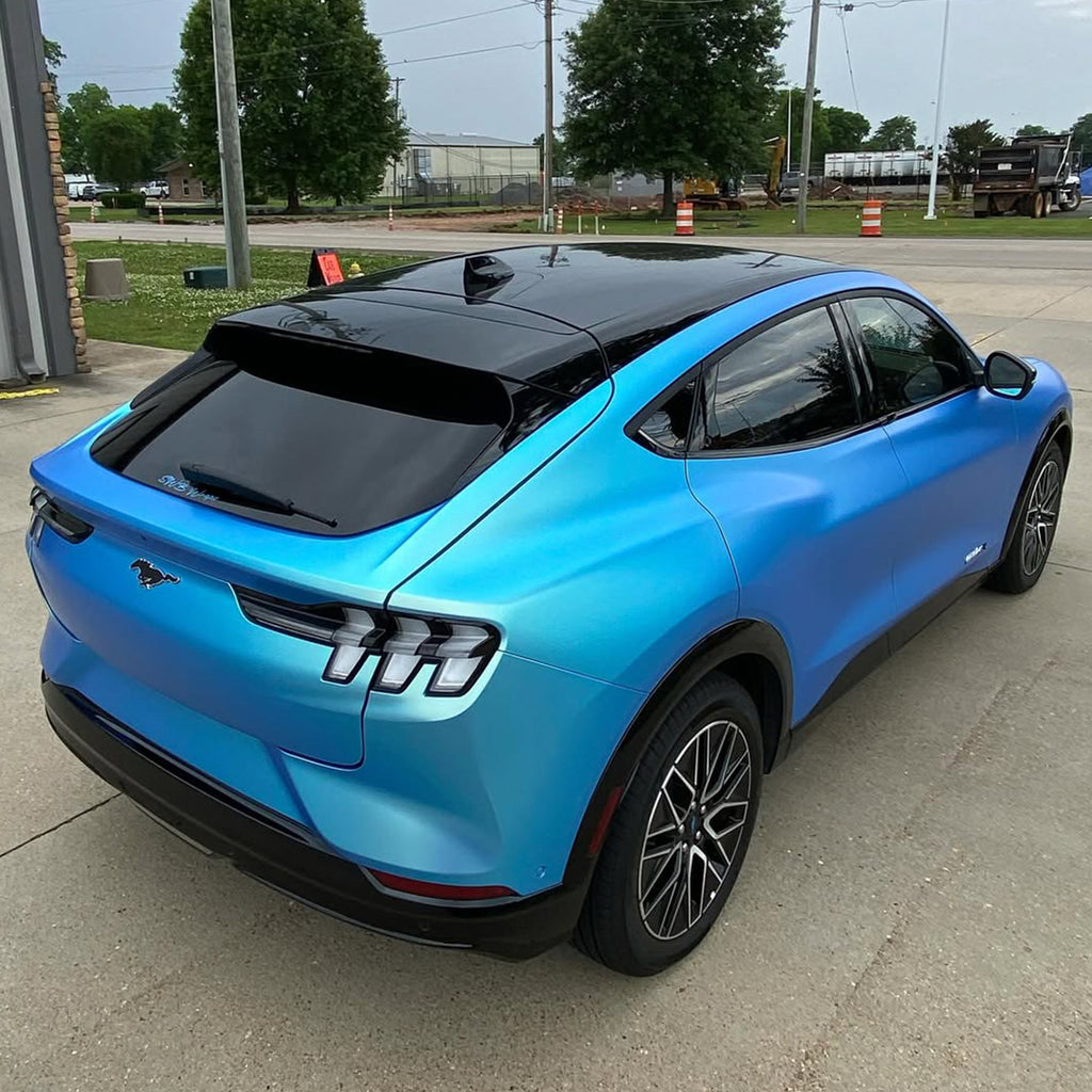 Satin Chrome Light Blue Vinyl Wrap