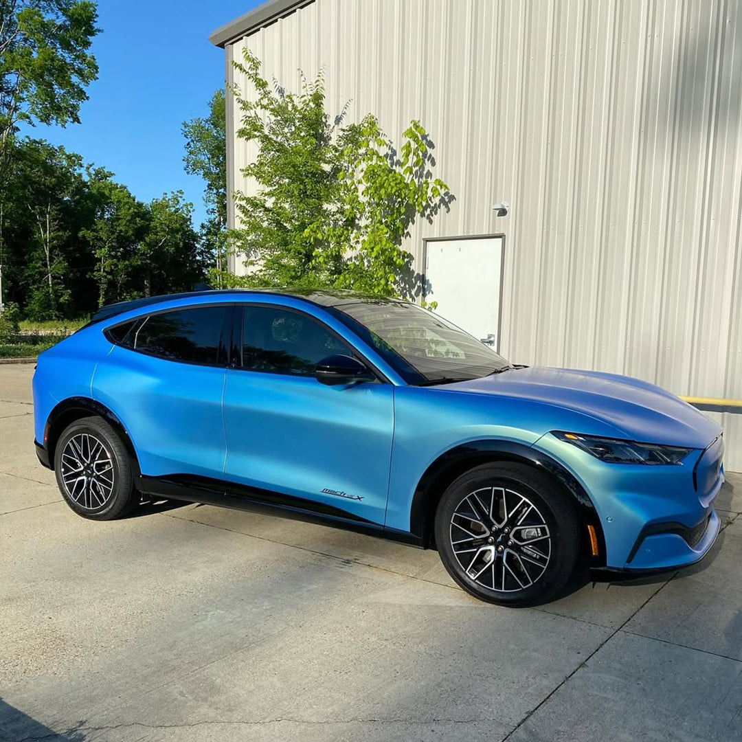Satin Chrome Light Blue Vinyl Wrap