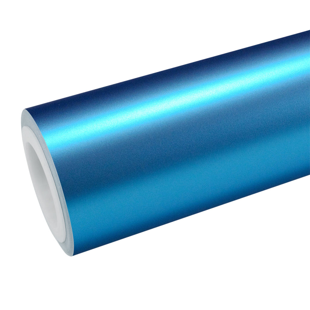 Satin Chrome Light Blue Vinyl Wrap - product view 1