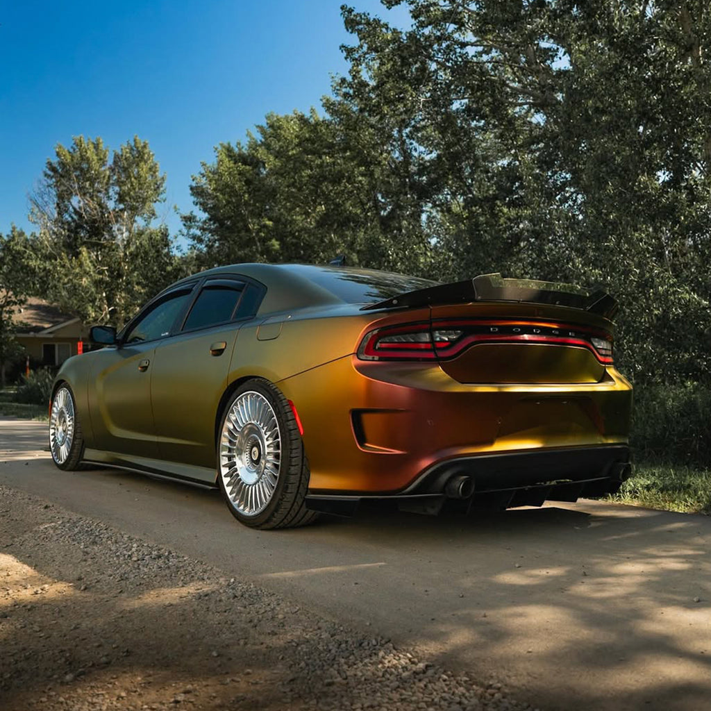 Satin Chrome Orange Green Vinyl Wrap