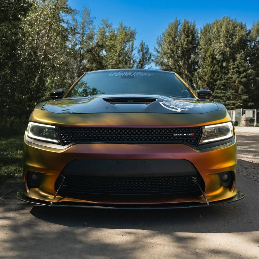 Satin Chrome Orange Green Vinyl Wrap