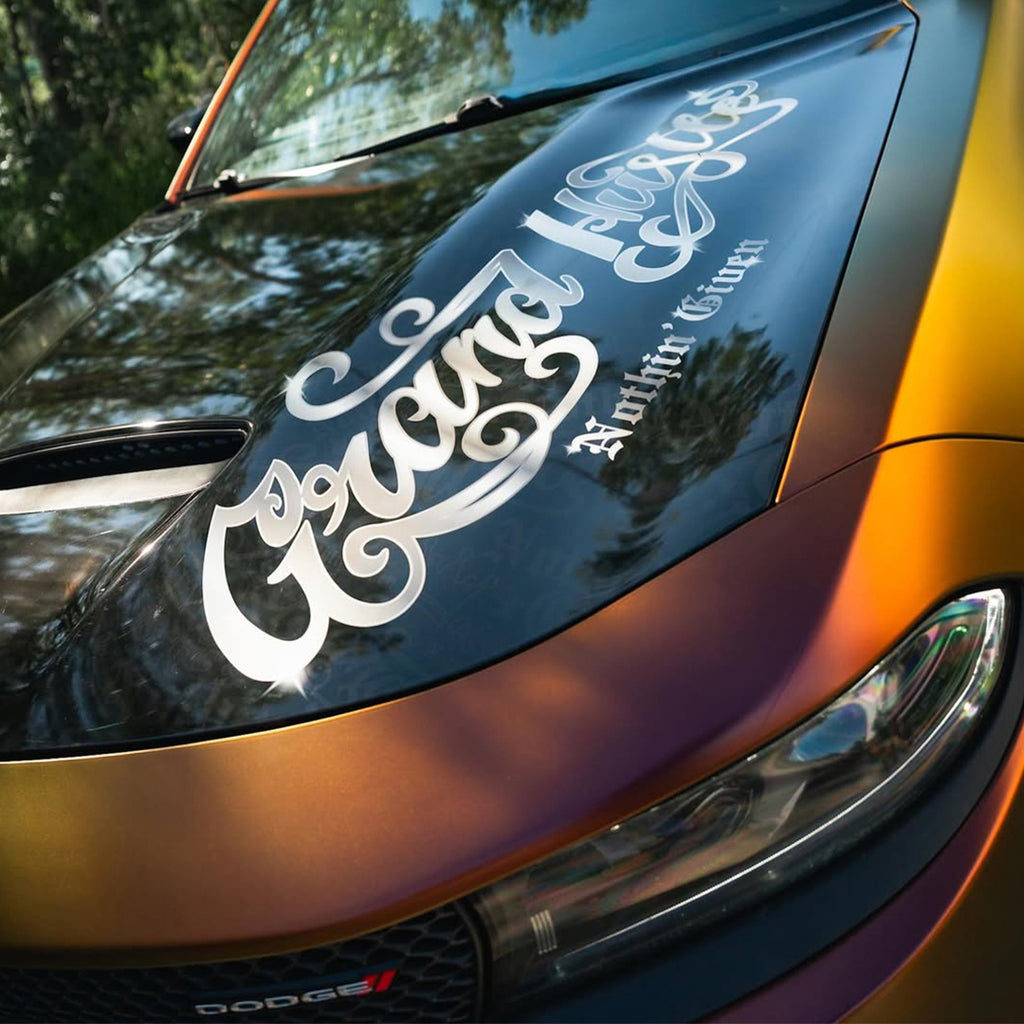 Satin Chrome Orange Green Vinyl Wrap