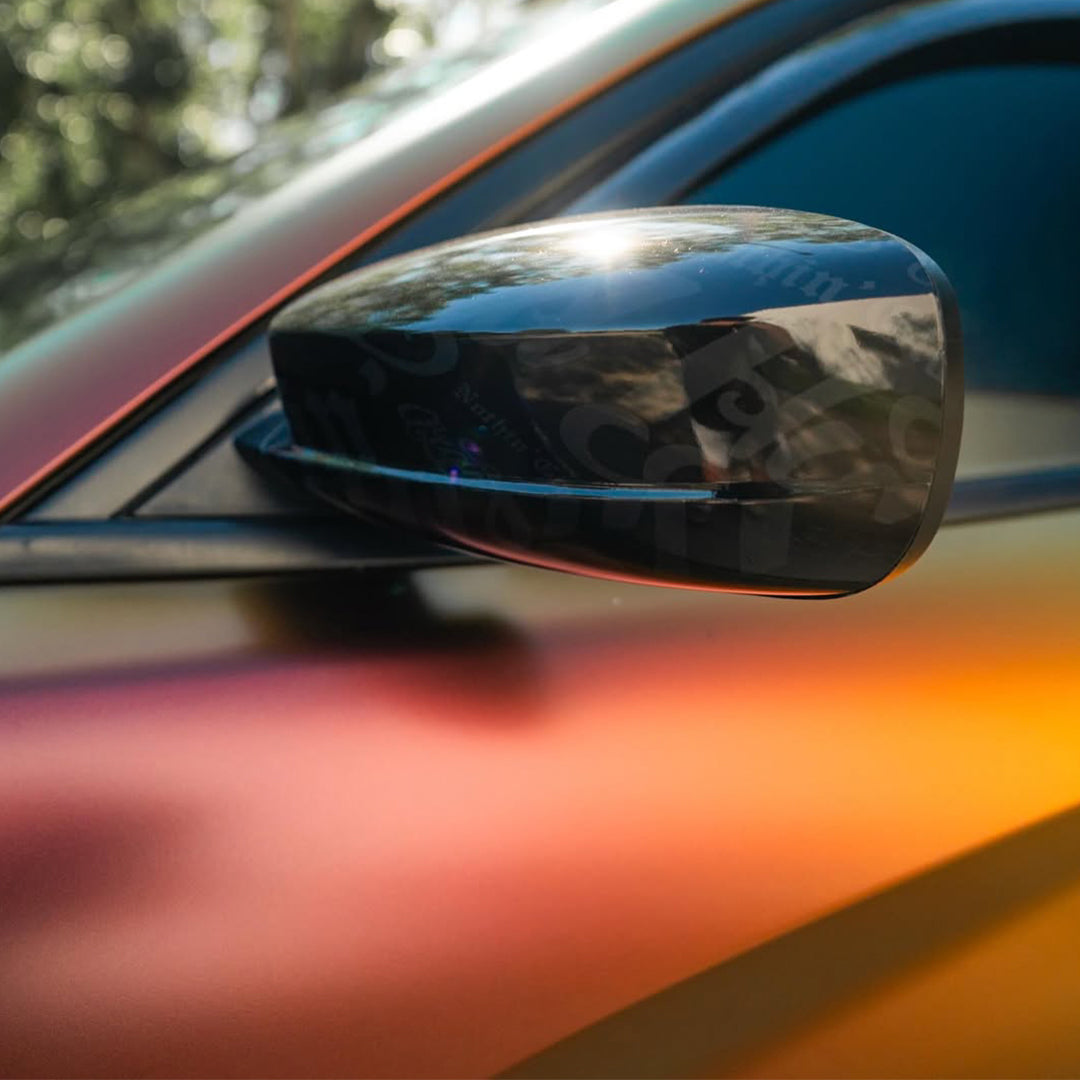 Satin Chrome Orange Green Vinyl Wrap