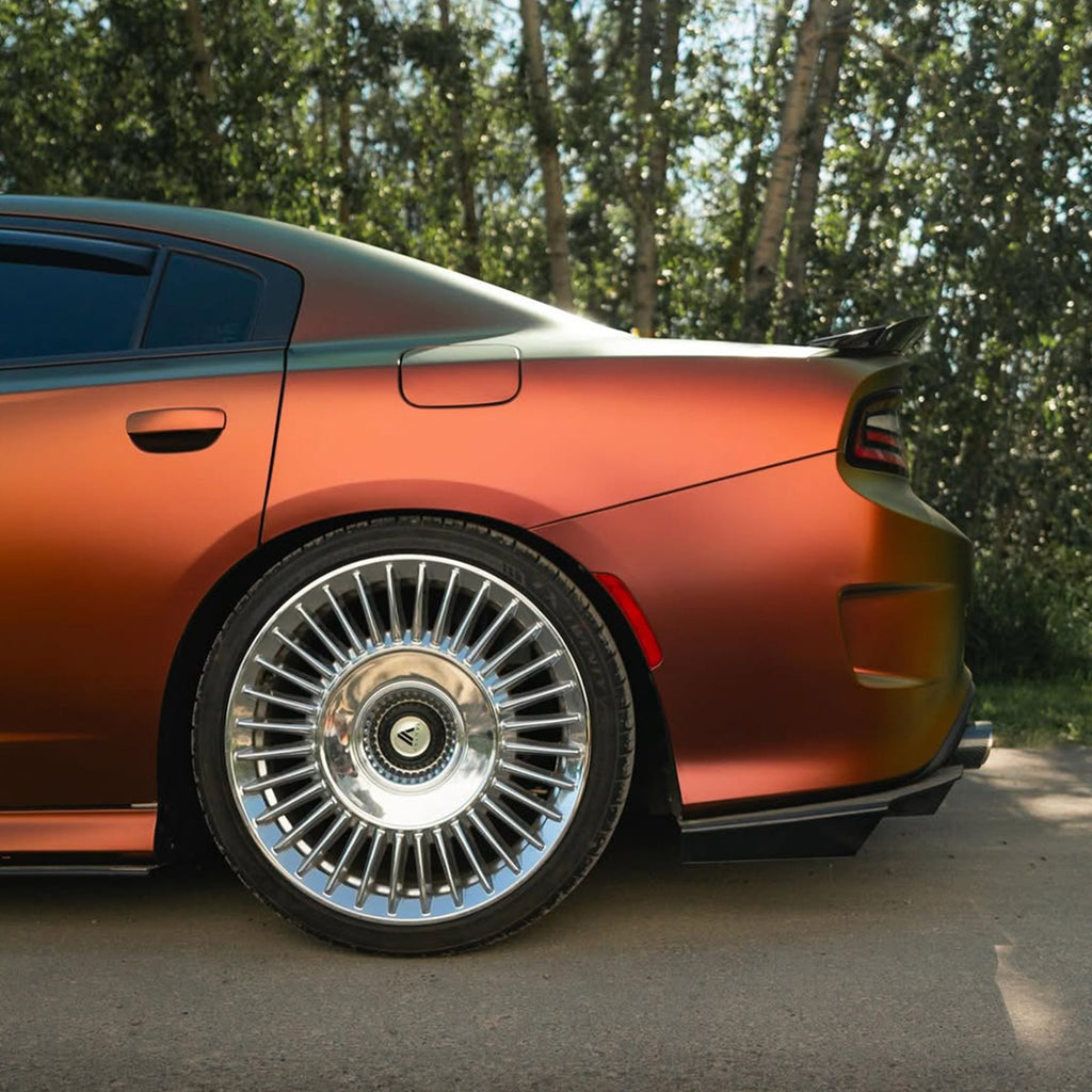 Satin Chrome Orange Green Vinyl Wrap