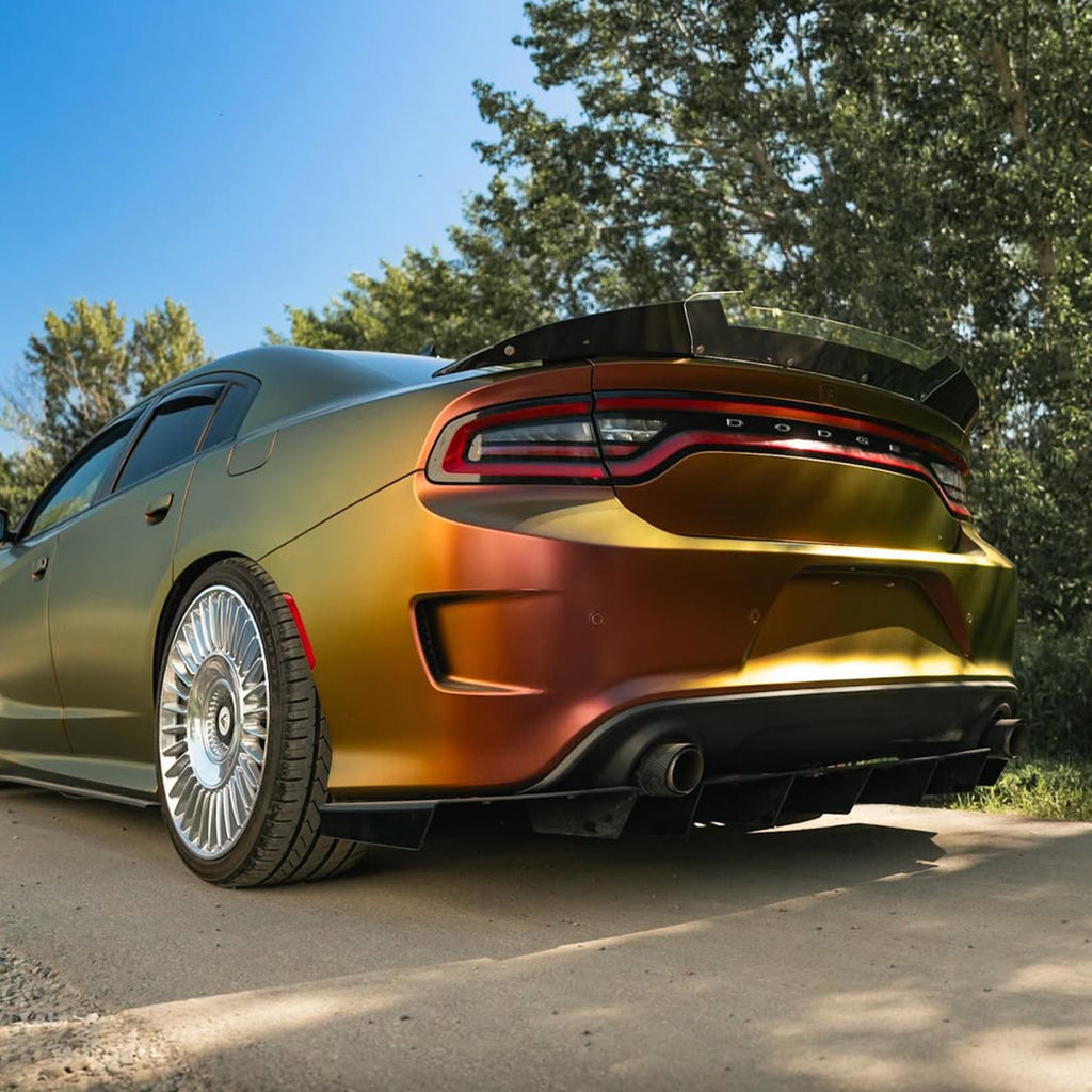 Satin Chrome Orange Green Vinyl Wrap