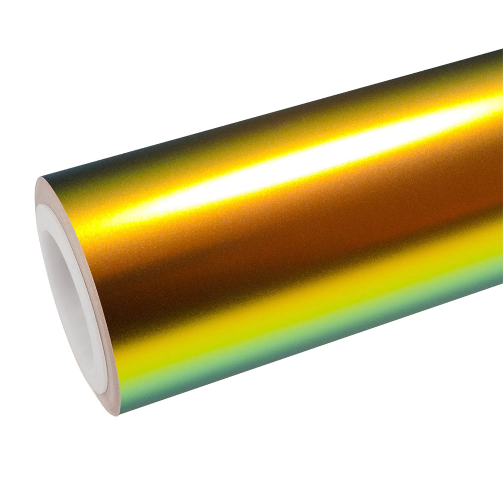 Satin Chrome Orange Green Vinyl Wrap - product view 1