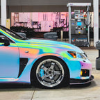 Satin Chrome Rainbow White Vinyl Wrap