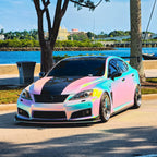 Satin Chrome Rainbow White Vinyl Wrap