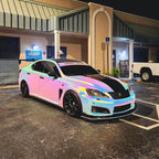 Satin Chrome Rainbow White Vinyl Wrap
