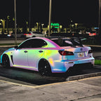 Satin Chrome Rainbow White Vinyl Wrap