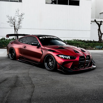 Satin Chrome Romanee Red Vinyl Wrap