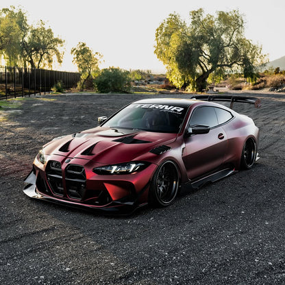 Satin Chrome Romanee Red Vinyl Wrap