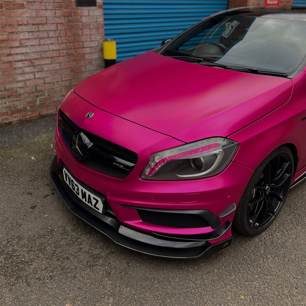 Satin Chrome Rose Red Vinyl Wrap