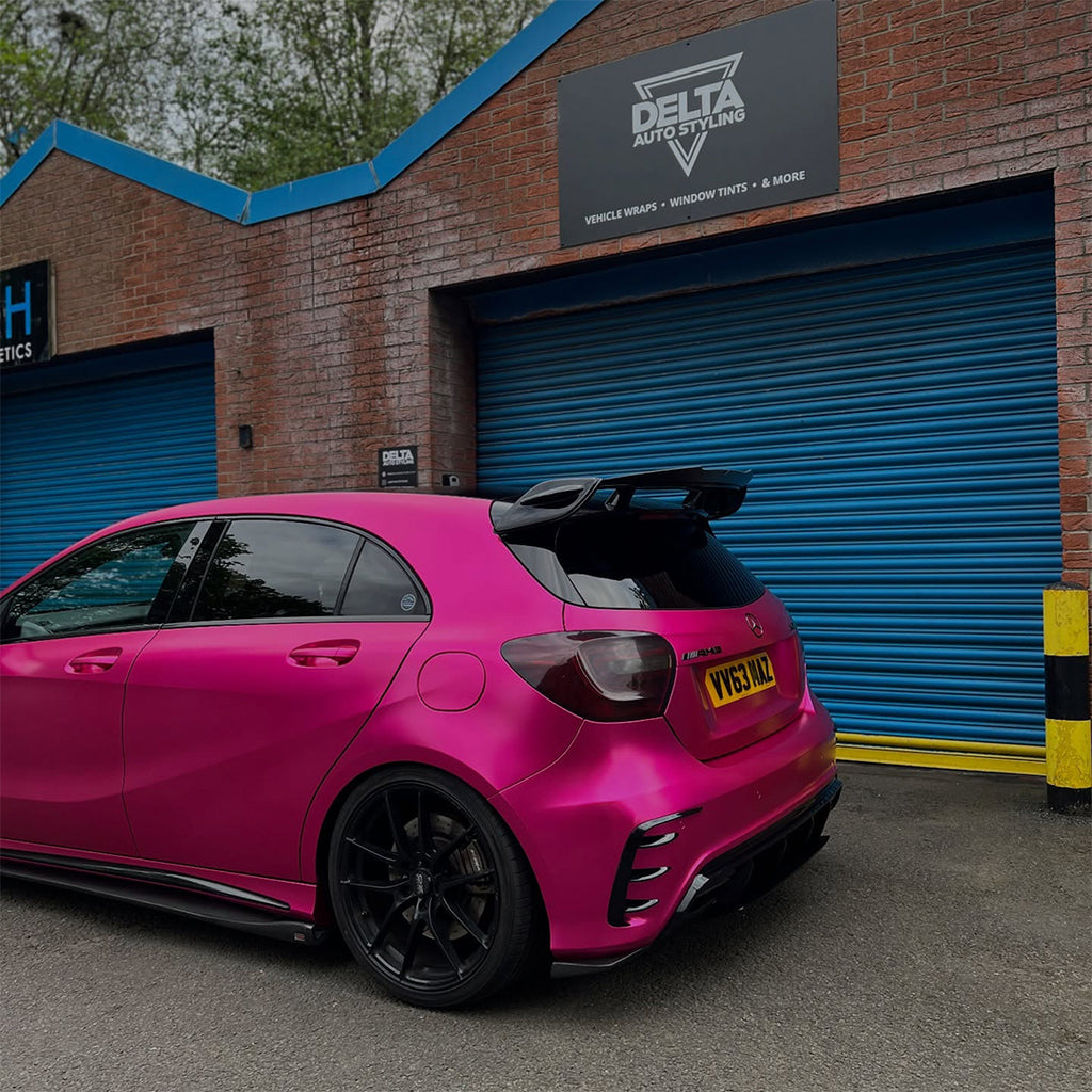 Satin Chrome Rose Red Vinyl Wrap