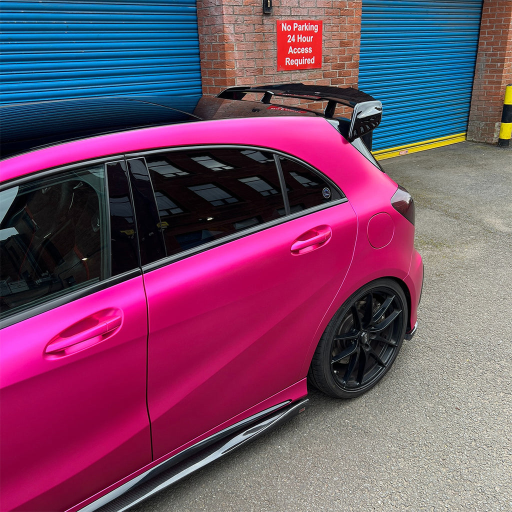 Satin Chrome Rose Red Vinyl Wrap