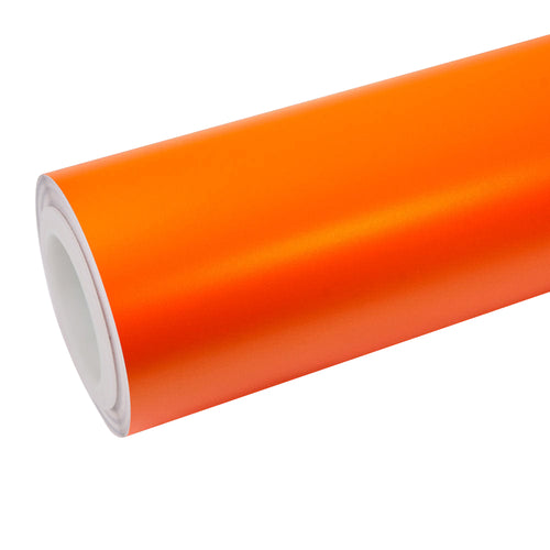 satin orange car wrap vinyl on sports car exterior