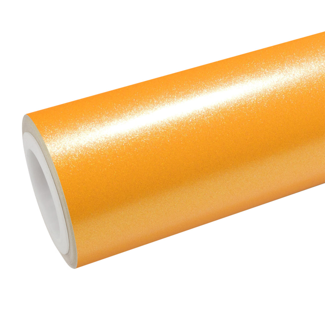 Satin Dandelion Yellow Vinyl Wrap roll and finish view