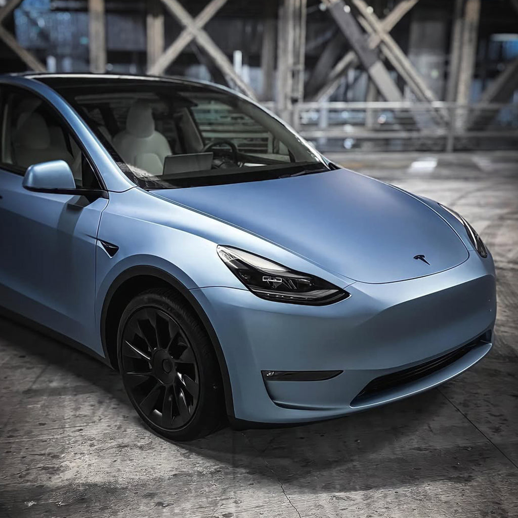 Satin Pearl Frosted Blue Vinyl Wrap
