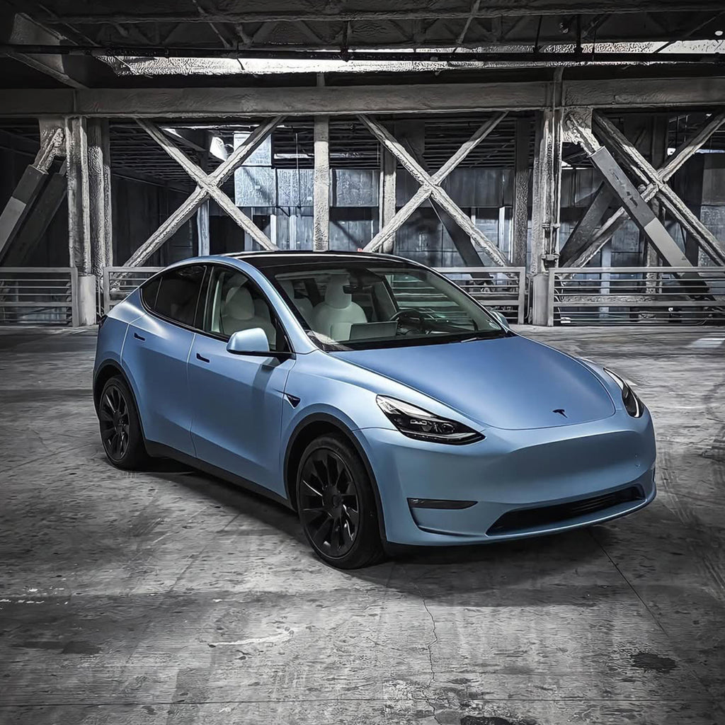 Satin Pearl Frosted Blue Vinyl Wrap