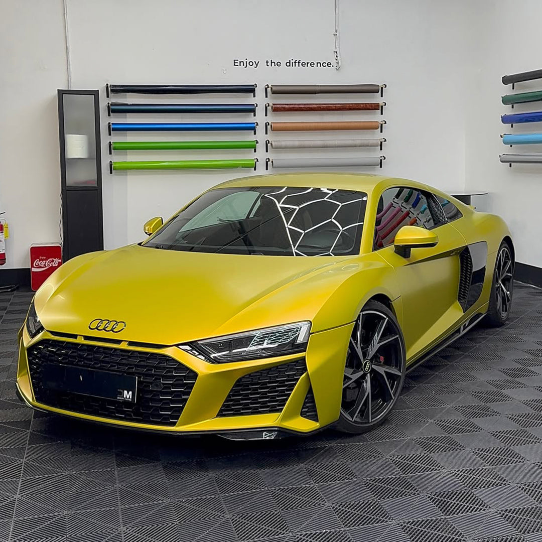 Satin Pearl Neon Yellow Vinyl Wrap