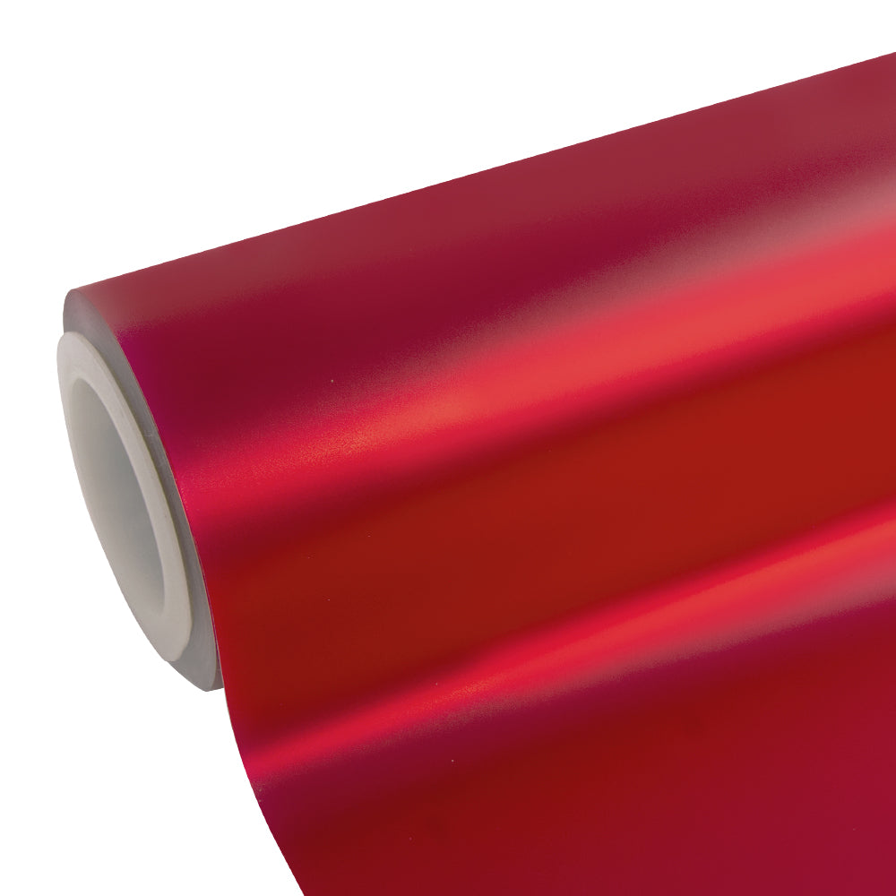 Satin Chrome Prismatic Red Vinyl Wrap|Eowrap