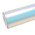 Satin Chrome Rainbow White Vinyl Wrap - product view 1