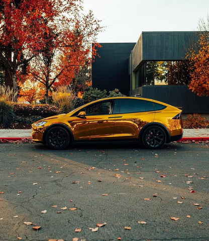 Tesla|Mirror Chrome Gold Vinyl Wrap|Eowrap