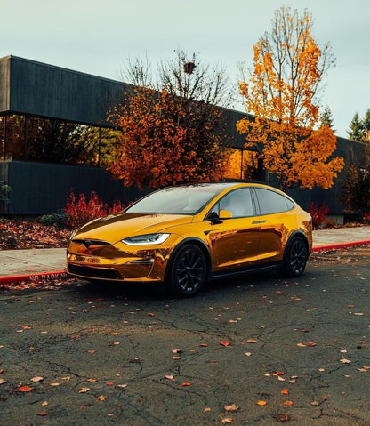 Tesla|Mirror Chrome Gold Vinyl Wrap|Eowrap