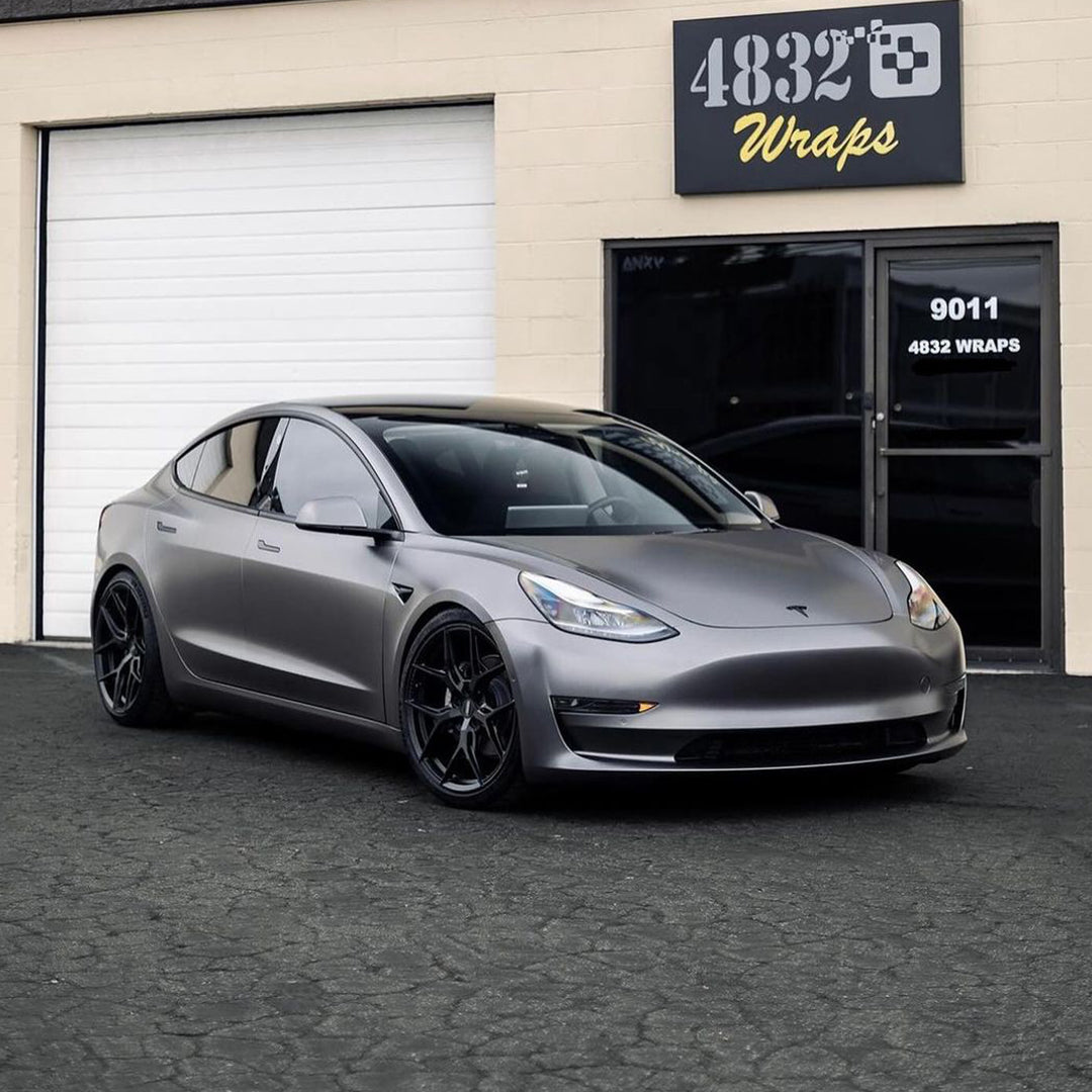 Tesla Model 3|Satin Titanium Gray Vinyl Wrap|Eowrap